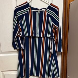 GB Girls Navy Dress with Multicolor Accents Size L